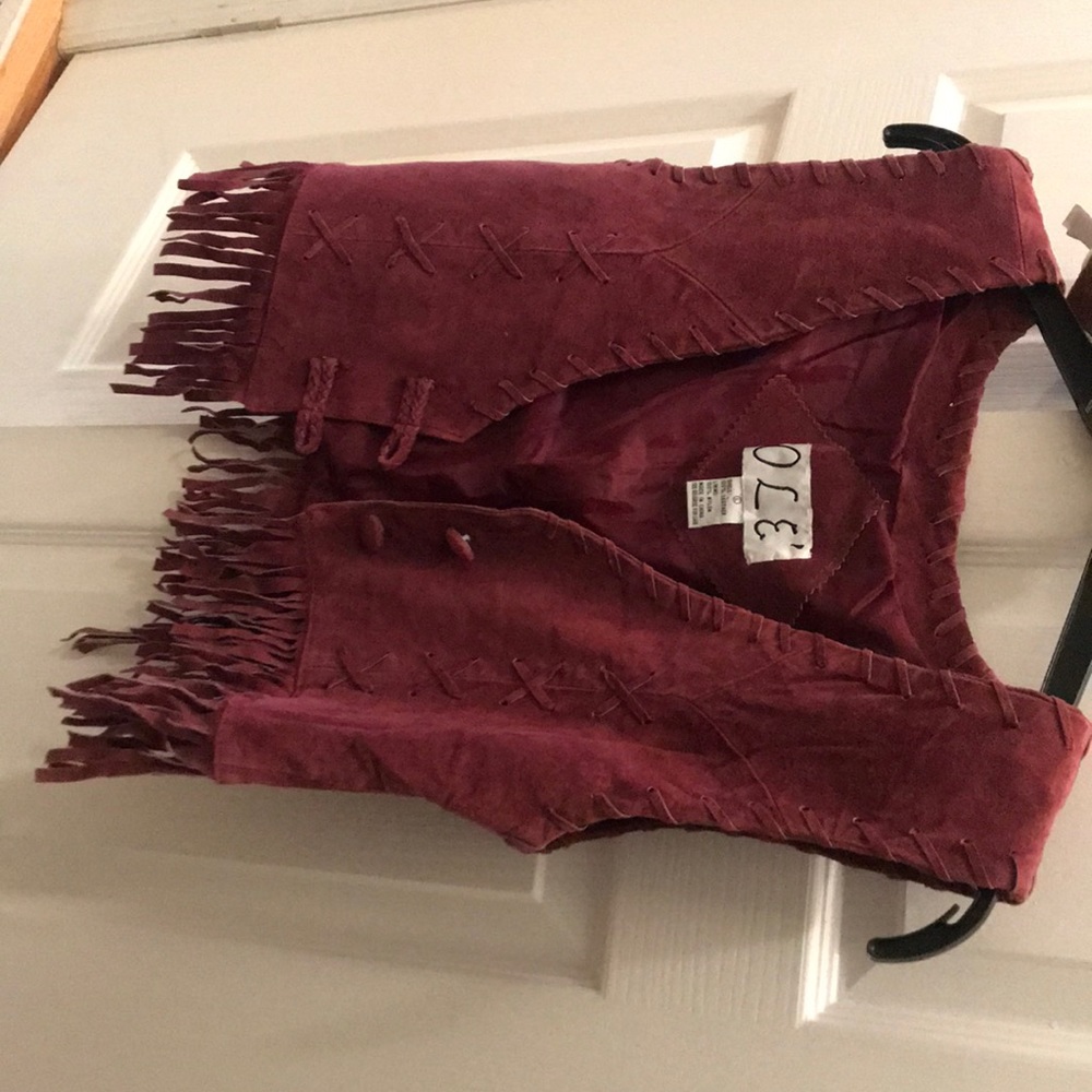 Boho fringe vest 100% leather